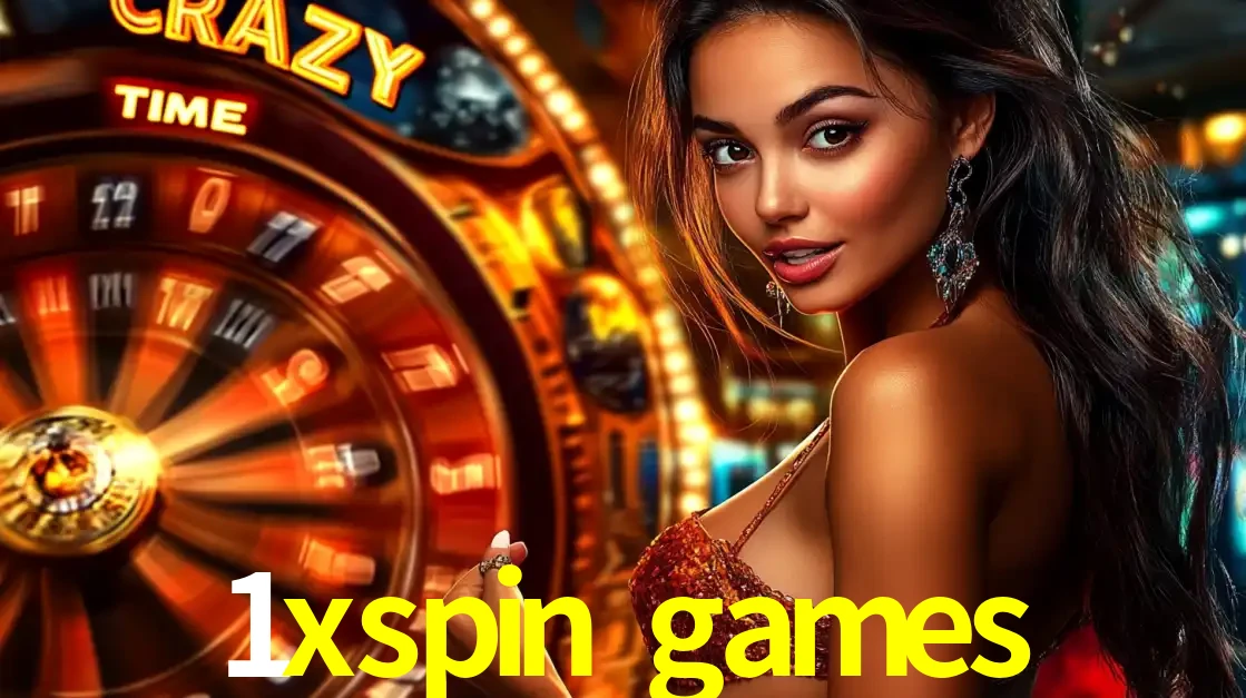 Mulher ao lado da roda de prêmios do jogo de cassino ao vivo Crazy Time, um dos shows de jogos mais emocionantes oferecidos pela plataforma de apostas 1xspin games.