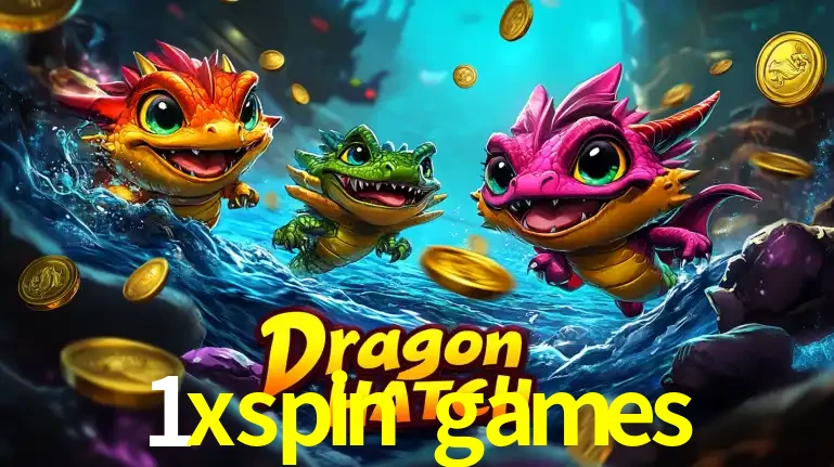 Arte promocional do jogo Dragon Hatch com três adoráveis dragões bebês nadando entre moedas de ouro, um dos slots mais divertidos para jogar no cassino 1xspin games.