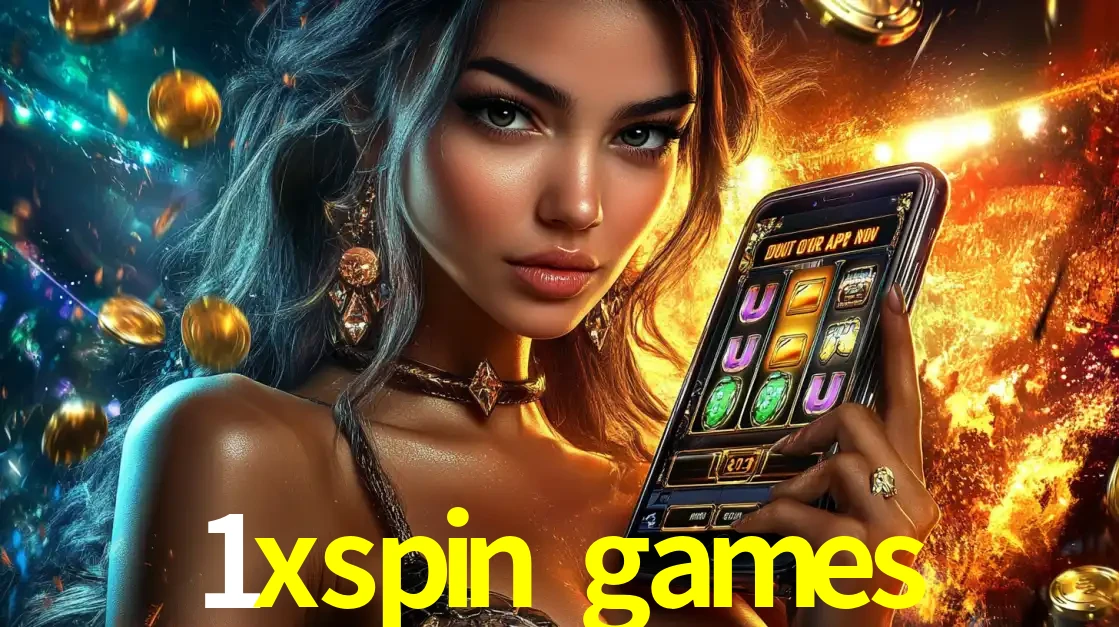 Mulher elegante mostrando um jogo de caça-níqueis em seu smartphone, destacando a experiência de cassino móvel oferecida pelo aplicativo 1xspin games.